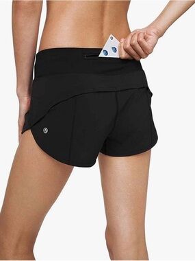 Lululemon Navy Speed Up Low-Rise Lined Short 2.5" size 4